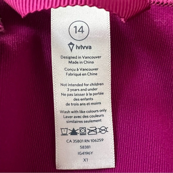 Ivivva By Lululemon Zip Long Sleeve Perfect Your Practice Jacket Girls Size 14 - Picture 6 of 9